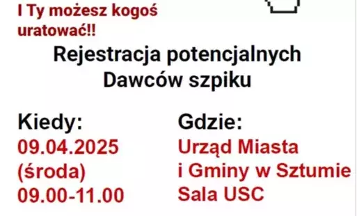 Grafika z informacją o terminach i miejscu rejestracji